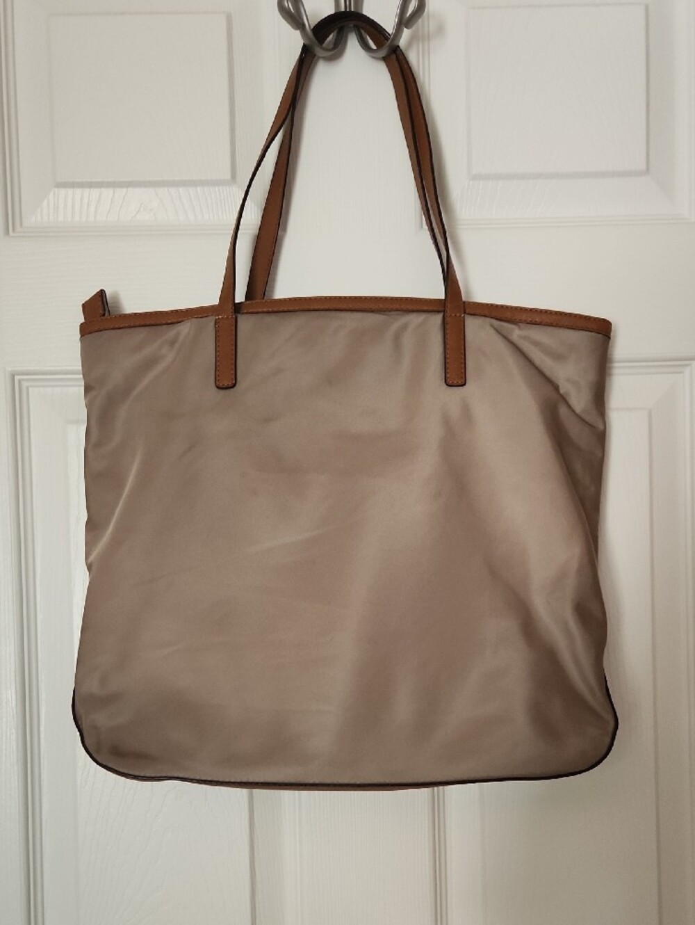 Michael Kors Taupe Tote with Brown Trim and Gold Hardware - Picture 4 of 4